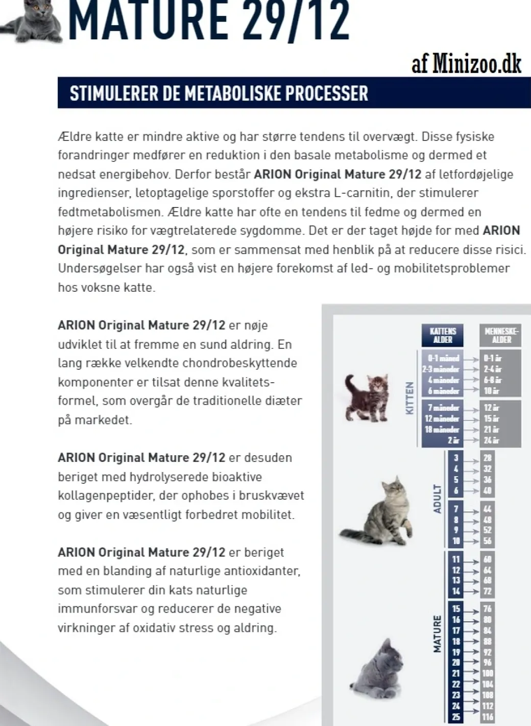 ARION Original Mature 29/12 Kattemad 7,5 kg