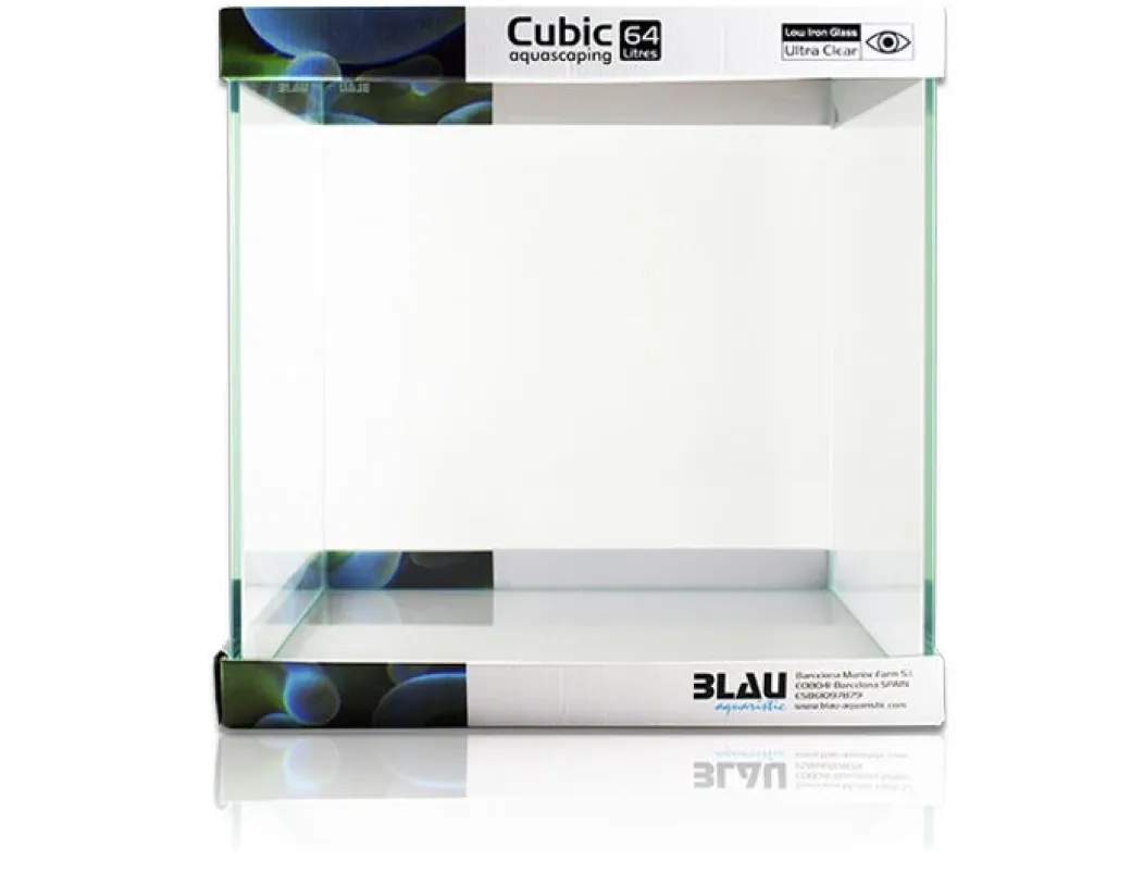 Blau Cubic Experience 40 Aquascaping akvarium 64 Liter 40x40x40 cm