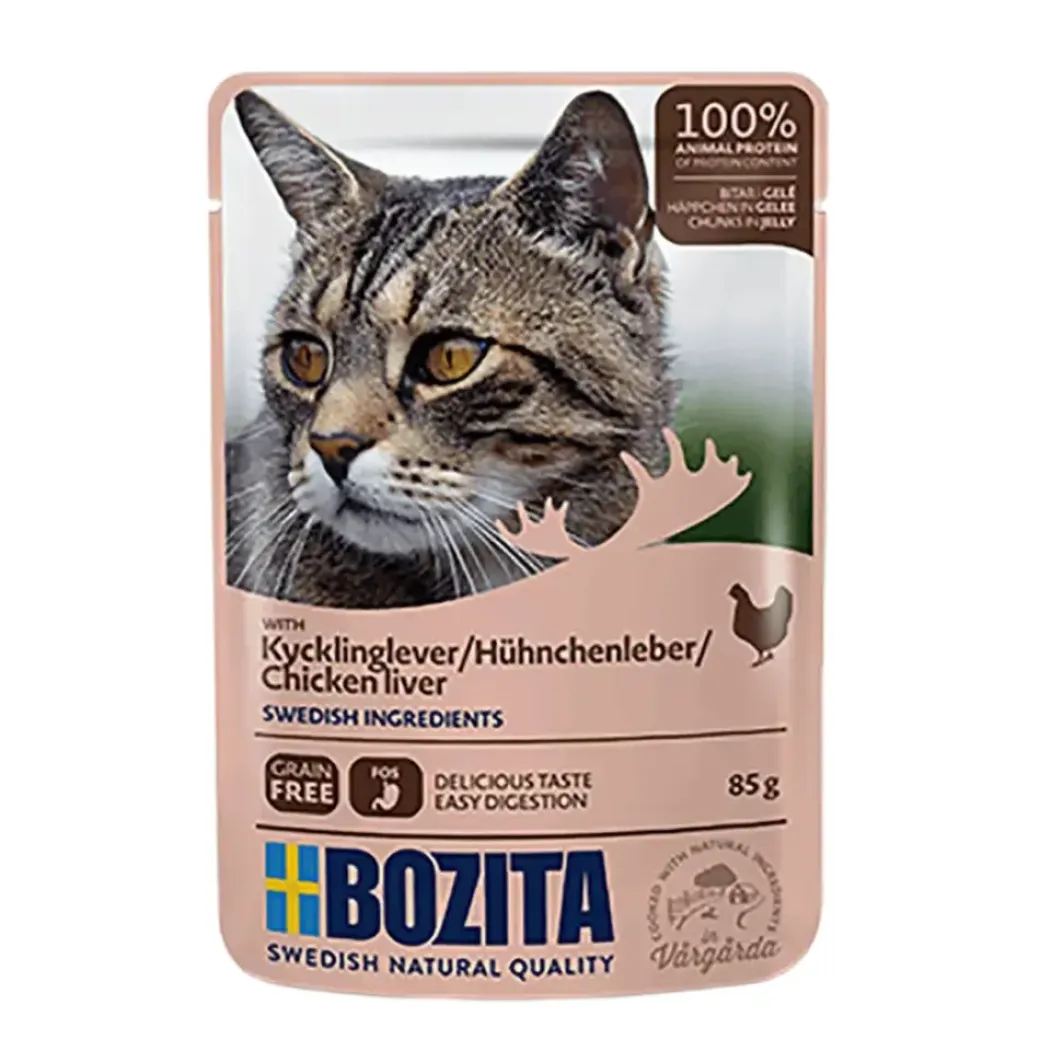 Bozita Kattefoder pose 85g kyllingelever gele