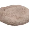 Cushion Krems fluffy rund hundeseng medium beige