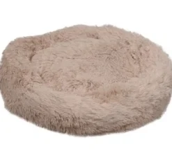 Cushion Krems fluffy rund hundeseng medium beige