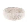 Cushion Krems fluffy rund hundeseng medium hvid