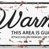D&D WARNING SIGN Bull Terrier Hvid