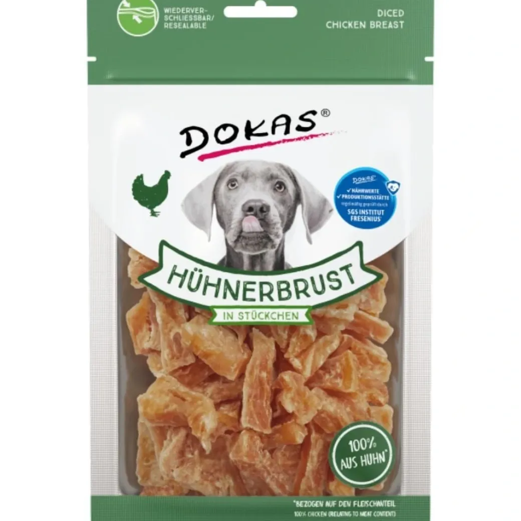 Dokas Tern af kyllingebryst 200 g - stor pose med sunde hundesnacks