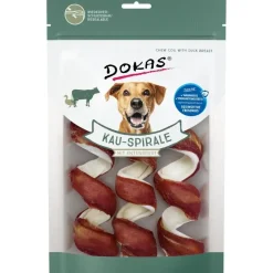 Dokas Tyggespiral med andebryst 3 stk 110 g - naturlige tyggeben
