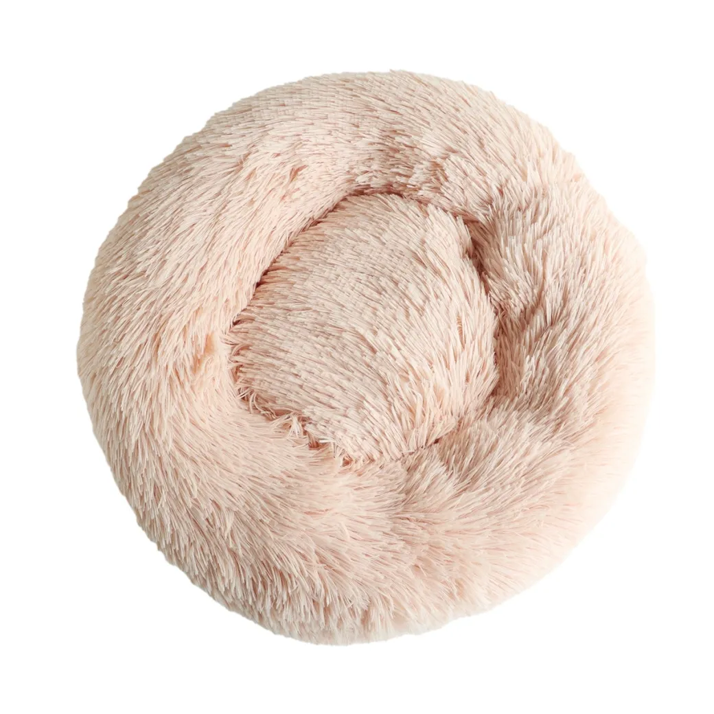Donut Cozy Hundeseng Laksefarvet 60 cm - blød seng til mellemstore hunde