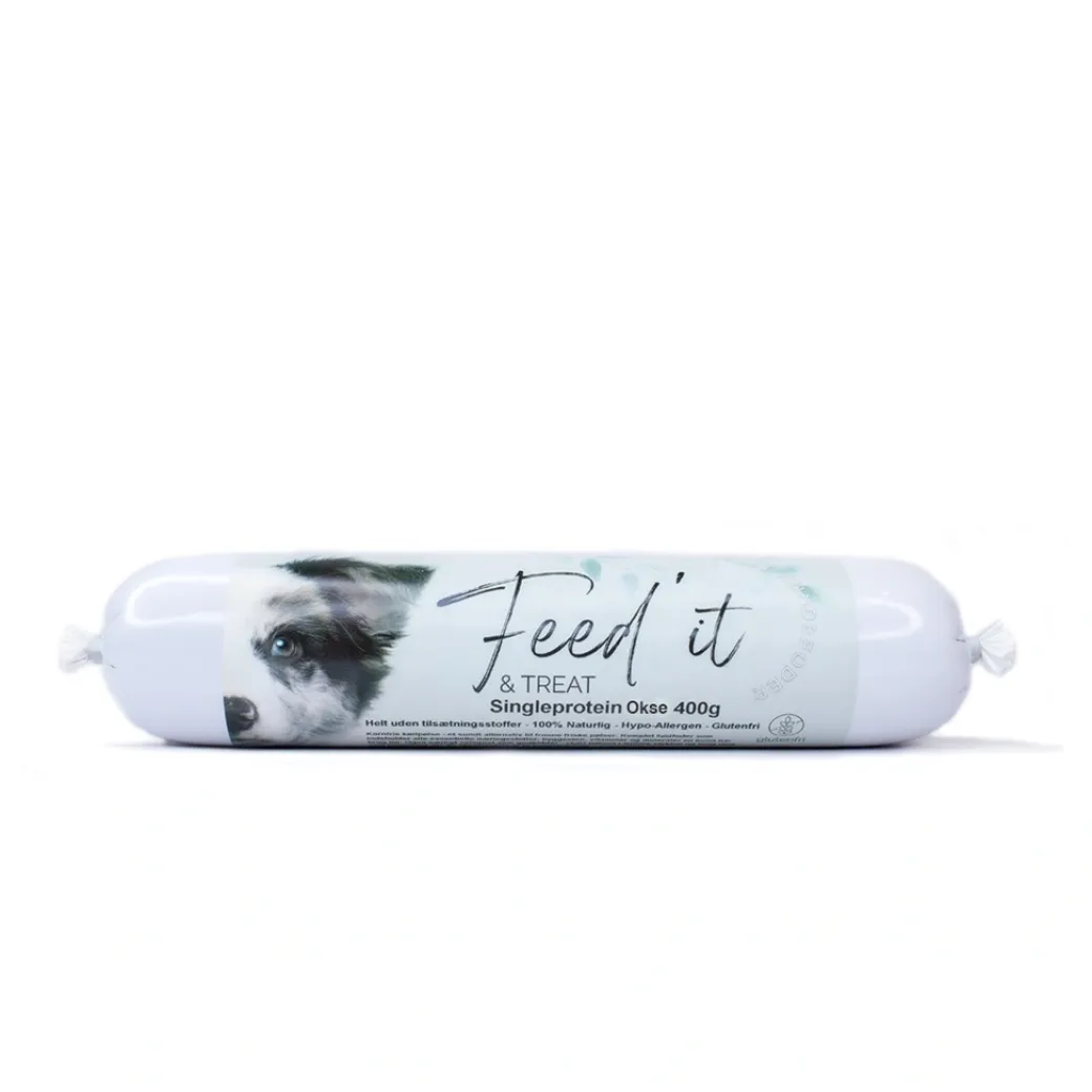 Feedit & Treat Pure Beef 400 g - naturlig oksepølse til hund og kat