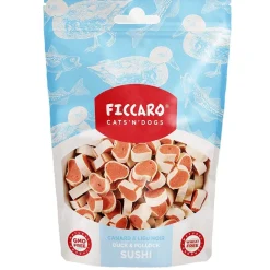 FICCARO Hundesnack And & Sej Sushi - and og sej i sushi-stykker 100 g