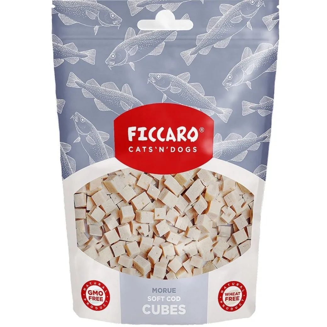 FICCARO Hundesnack Torsk Soft Cubes - bløde tern af torsk 100 g