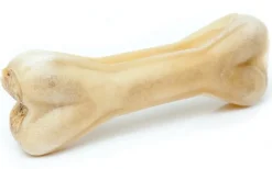 Håndlavet Presset Tyggeben med fyld af struds 12 cm 55 g - kompakt hundesnack