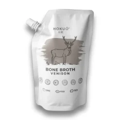 Hokuo Venison Bone Broth 400 ml - naturlig hjortebouillon med reishi til hunde og katte