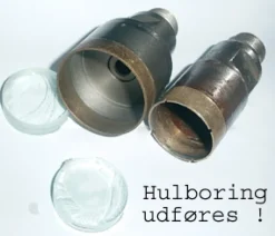 Hulboring i glas 27 mm hul (Max.10 mm glas)
