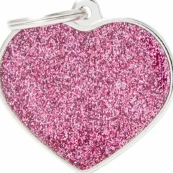 Hundetegn My family Shine Hjerte Pink Stor