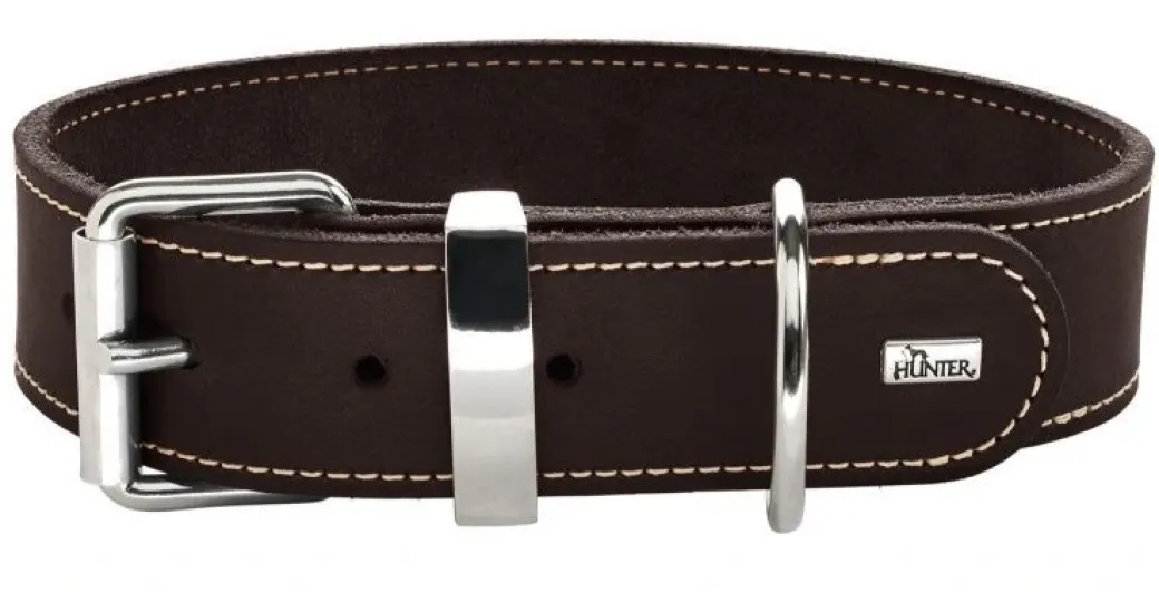 Hunter Aalborg 55 Special Mørkebrunt hundehalsbånd - 40-48 cm