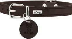 Hunter Aalborg Sport Mørkebrun 42 hundehalsbånd - 32-38 cm