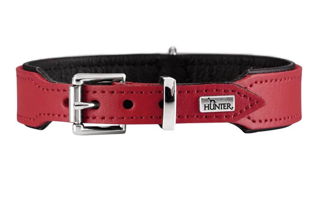 Hunter Basic halsbånd str.32 Rød - 24,0-28,5 cm