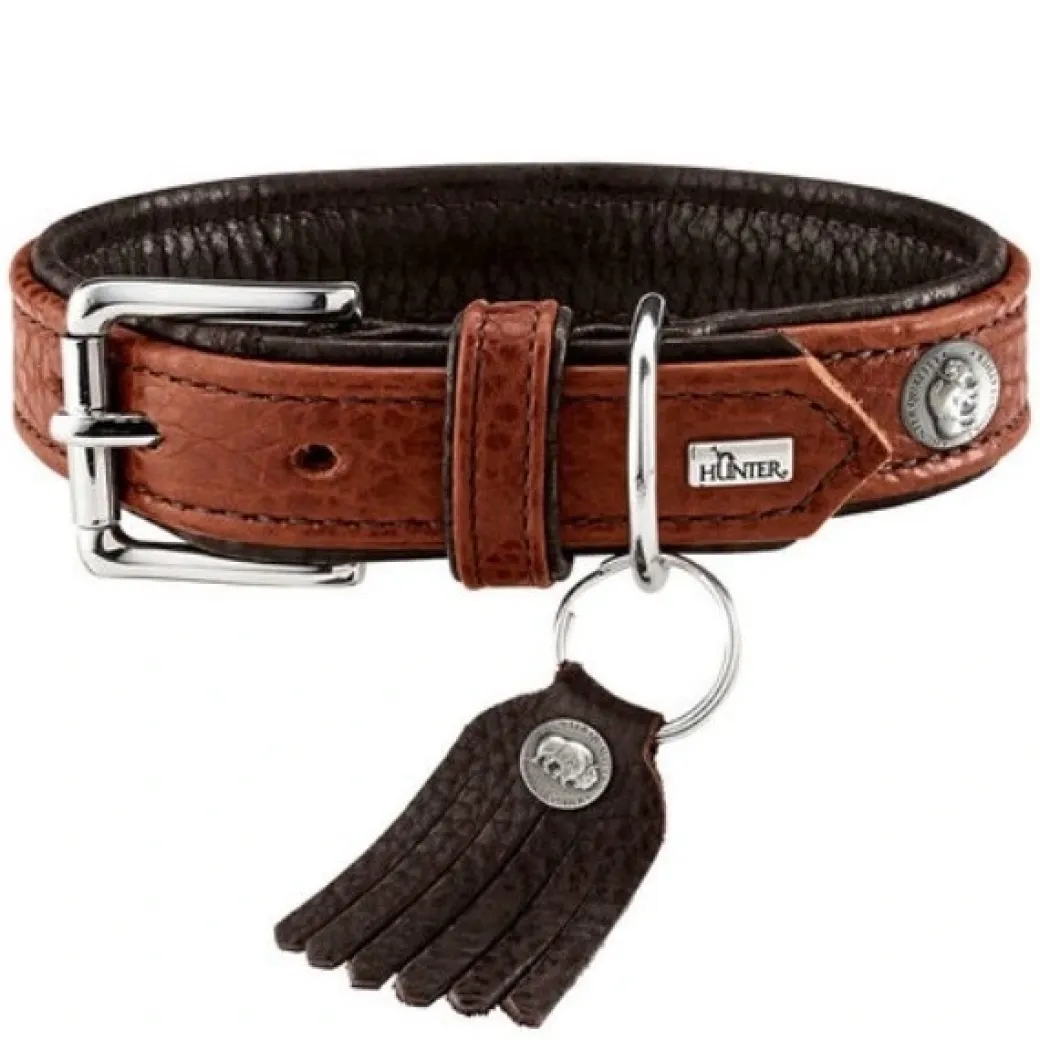 Hunter Cody 50 Cognac Mørkebrun hundehalsbånd - 37-43 cm