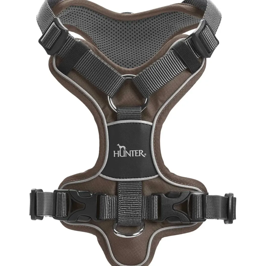 Hunter Divo hundesele L brun/grå just mave 72-100 cm - Kraftig støtte og tryg pasform