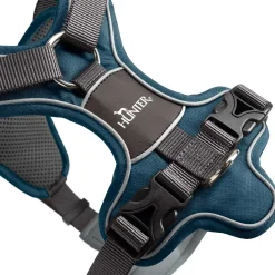 Hunter Divo hundesele L-XL petrol/grå just mave 79-107 cm - Ergonomisk komfort og refleks