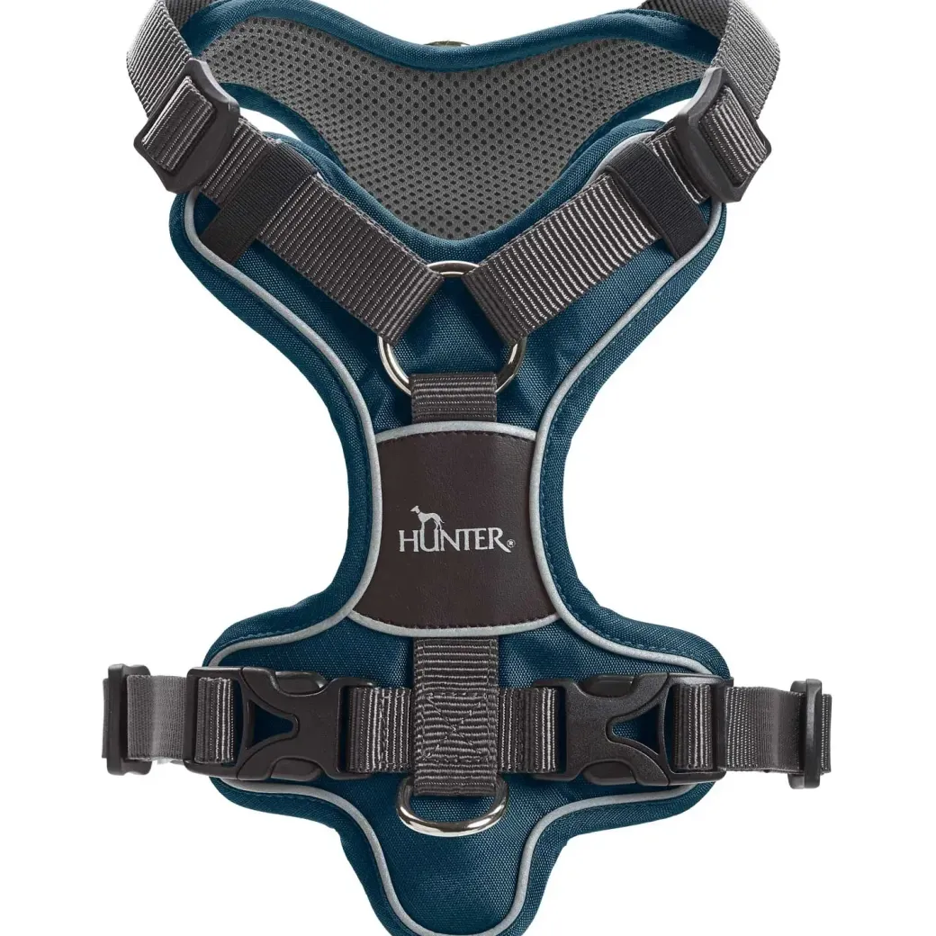 Hunter Divo hundesele M petrol/grå just. mave 56-73 cm - Stabil bevægelse og ergonomisk komfort