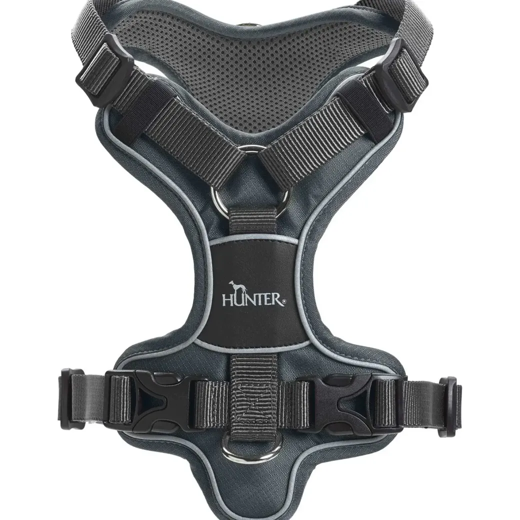 Hunter Divo hundesele XS grå/grå just mave 34-47 cm - Stabil kontrol og komfort