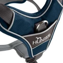Hunter Divo hundesele XS petrol/grå just mave 34-47 cm - Stabil pasform og synlig sikkerhed