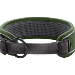 Hunter Halsbånd Divo M Grøn/Grå - justerbart hundehalsbånd (35-45 cm, B 4,5 cm)