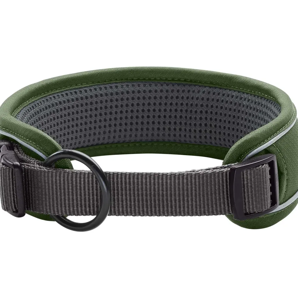 Hunter Halsbånd Divo S Grøn/Grå - justerbart hundehalsbånd (25-35 cm, B 4 cm)