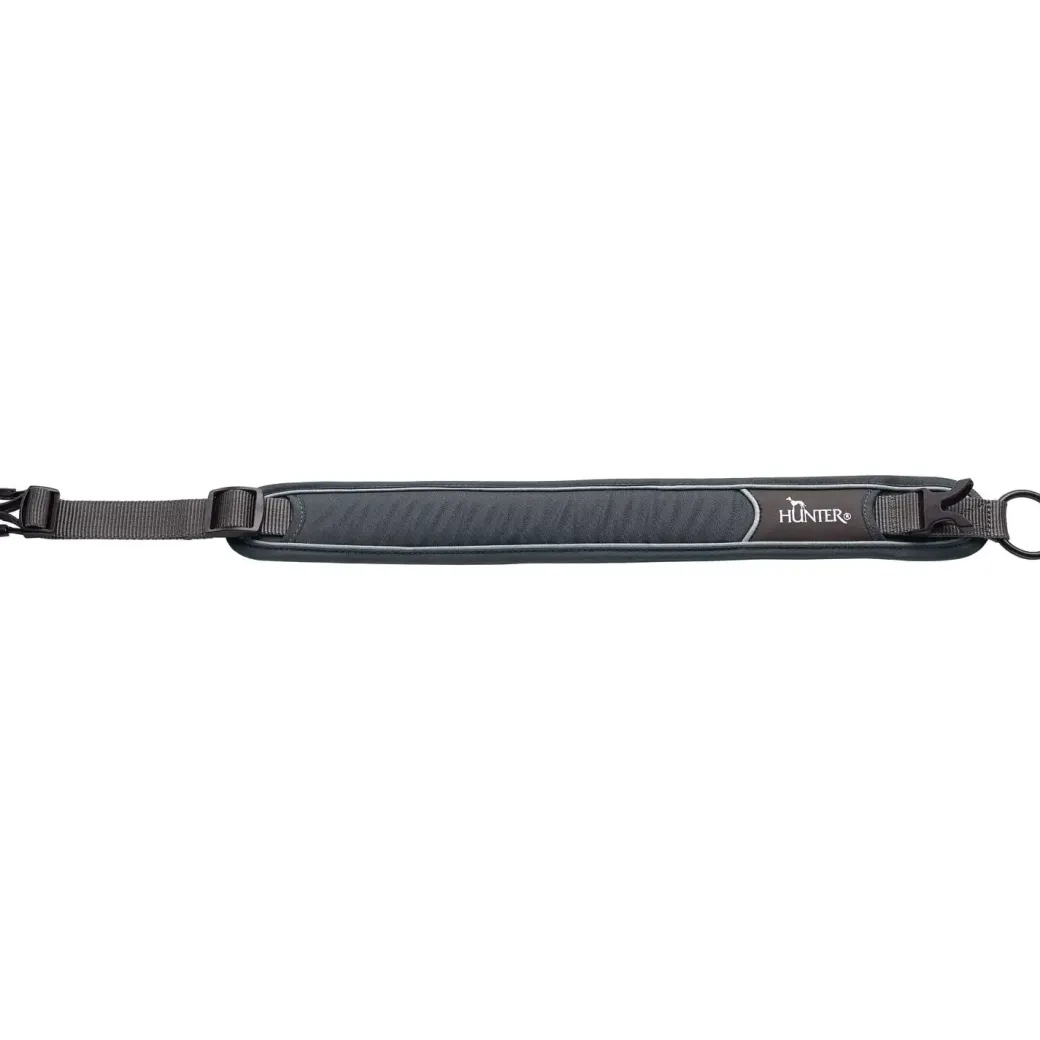 Hunter Halsbånd Divo XL Grå/Grå - justerbart hundehalsbånd (55-65 cm, B 5,5 cm)