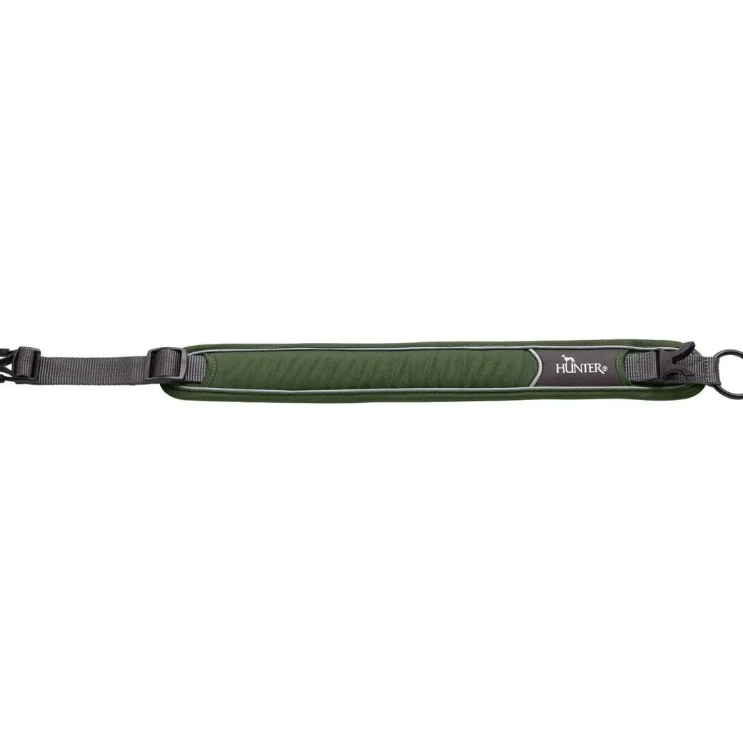 Hunter Halsbånd Divo XL Grøn/Grå - justerbart hundehalsbånd (55-65 cm, B 5,5 cm)