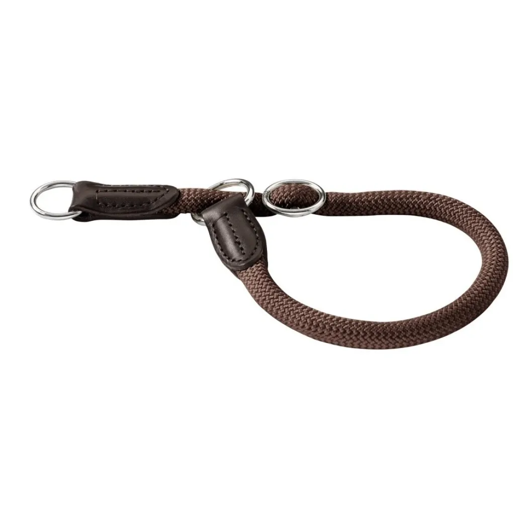 Hunter Halvkvæler halsbånd Freestyle Brun 50/10 - justerbart hundehalsbånd