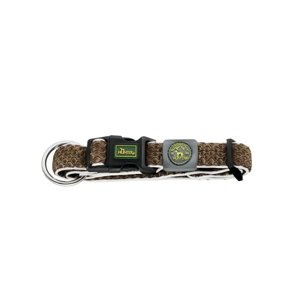Hunter hunde halsbånd Hilo Brun L-XL - justerbart hundehalsbånd (40-60 cm, B 3,2 cm)