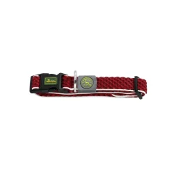 Hunter hunde halsbånd Hilo Rød S-M - justerbart hundehalsbånd (30-43 cm, B 2,5 cm)