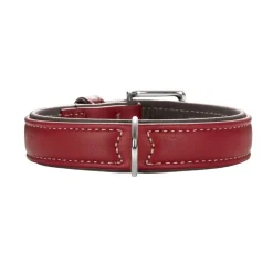 Hunter Hundehalsbånd læder Canada Elg Str.45 Rød - 33-39 cm