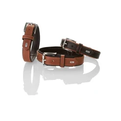 Hunter Hundehalsbånd læder Canada Elg Str.50 Sort/Cognac - 37-43 cm