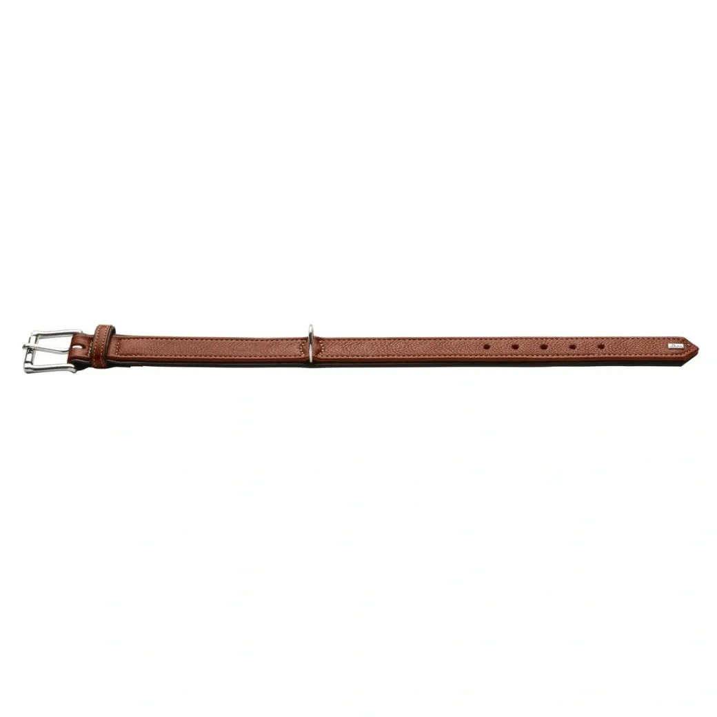 Hunter Hundehalsbånd læder Canada Elg Str.50 Cognac/Sort - 37-43 cm