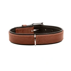 Hunter Hundehalsbånd læder Canada Elg Str.50 Cognac/Sort - 37-43 cm