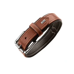 Hunter Hundehalsbånd læder Canada Elg Str.55 Cognac/Sort - 42-48 cm
