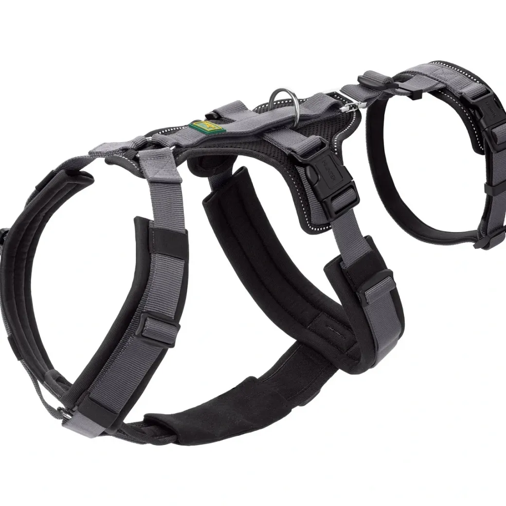 Hunter hundesele Safety Maldon Gråsort M-L længde 57-98 cm 2,5 cm - sikker pasform