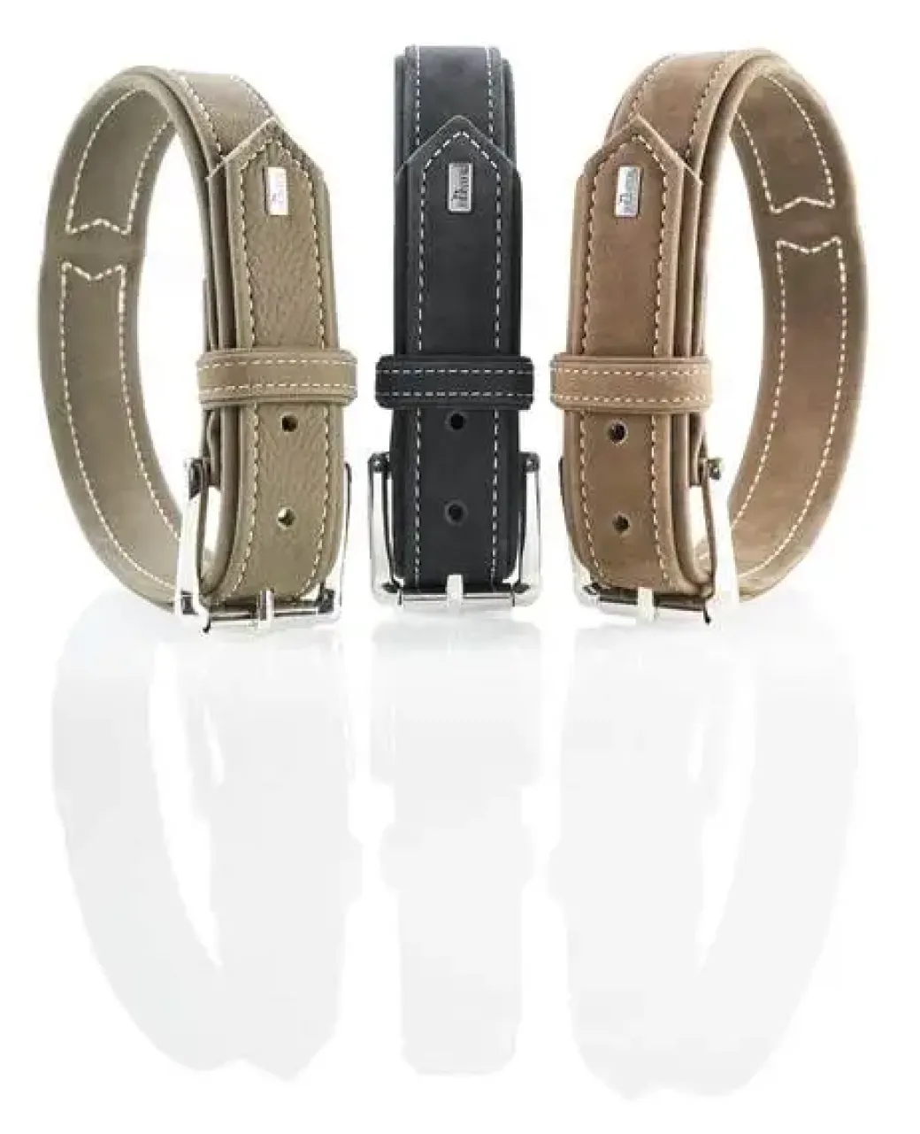 Hunter Hunting halsbånd str.30 Oliven - justerbart hundehalsbånd (21 - 25 cm., B 1,8 cm.)