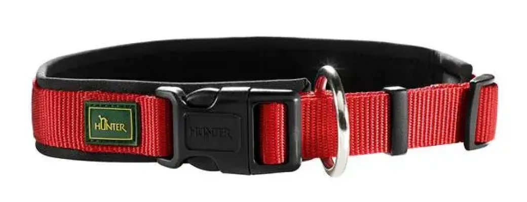 Hunter Neopren hundehalsbånd rød 65 cm - 60-65 cm indstilling