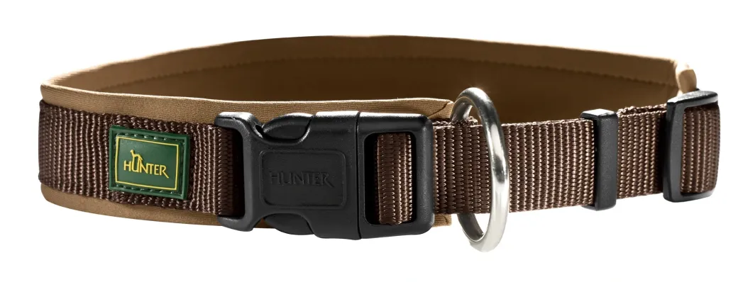 Hunter Neopren hundehalsbånd brun 65 cm - 60-65 cm indstilling