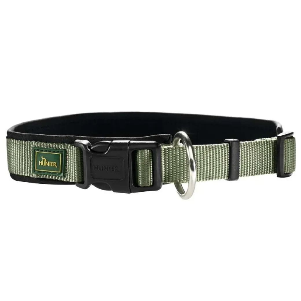 Hunter Neopren Plus hundehalsbånd oliven/sort 50 cm - 45-50 cm indstilling