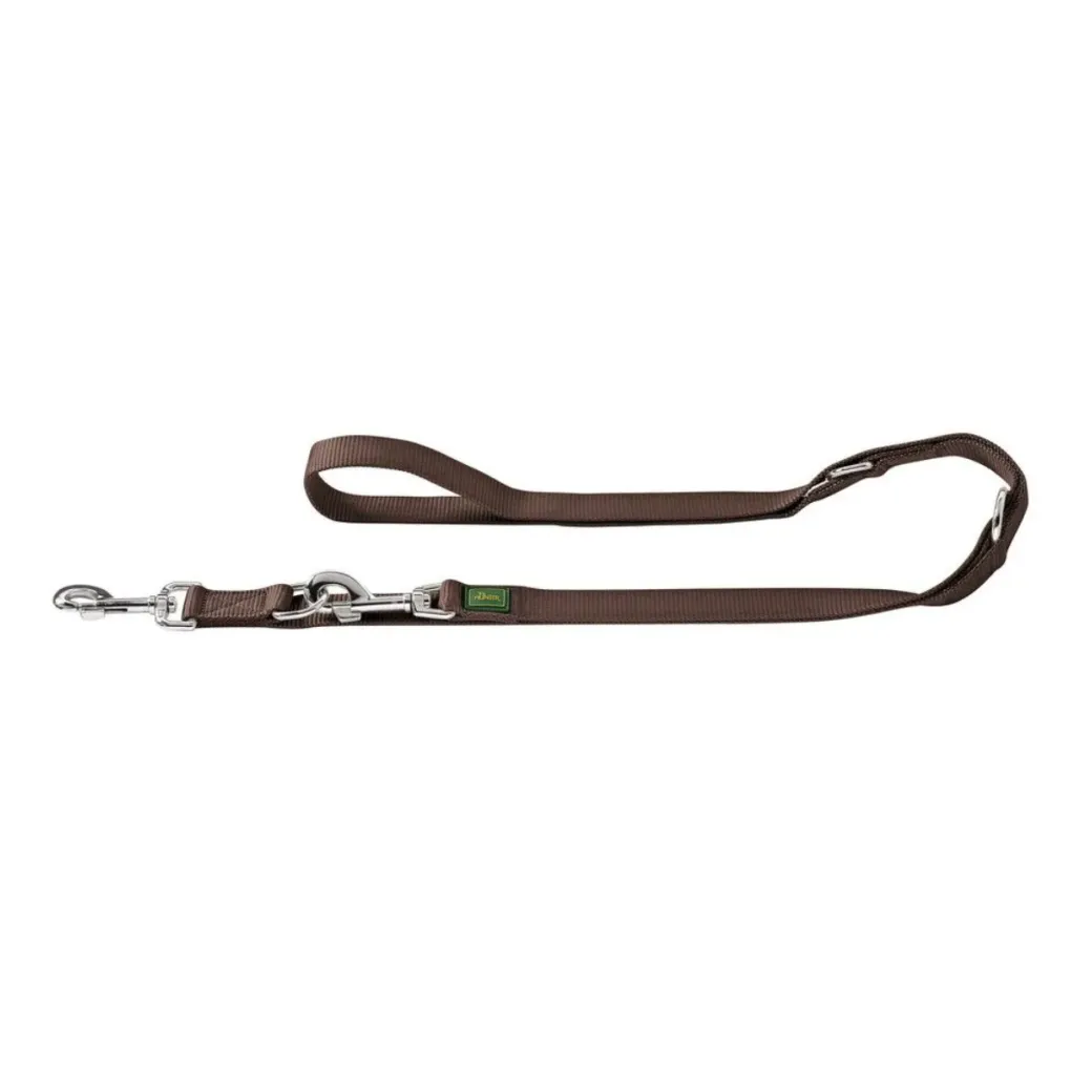 Hunter Nylon Lang hundeline 15/300 brun - Ekstra længde og fleksibel kontrol