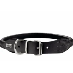 Hunter rundsyet elghalsbånd sort 55 cm - justering 46-51 cm til store hunde