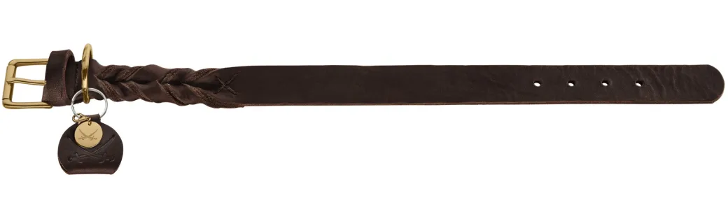 Hunter Sansibar Solid 35 Hundehalsbånd i læder - 24-30 cm