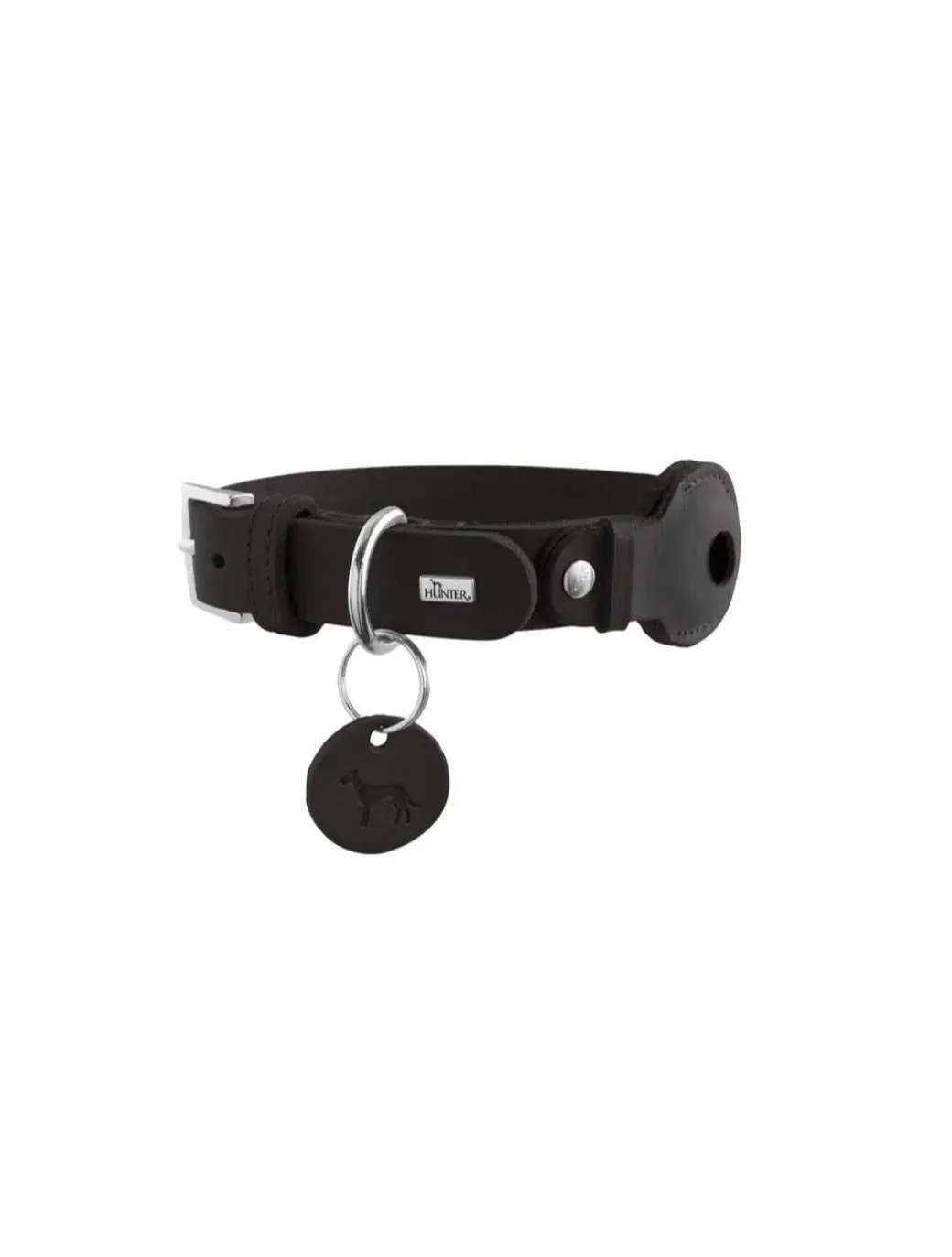 Hunter Viborg AirTag Halsbånd Sort M 55 - Justerbar 42-48 cm