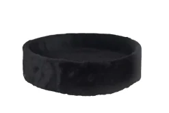Kattens no 1 Rund hylde med kant med plys 2 sider Ø 50 cm Sort