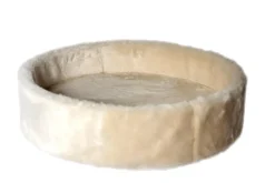 Kattens no 1 Rund hylde med kant med plys 2 sider Ø 50 cm Cream