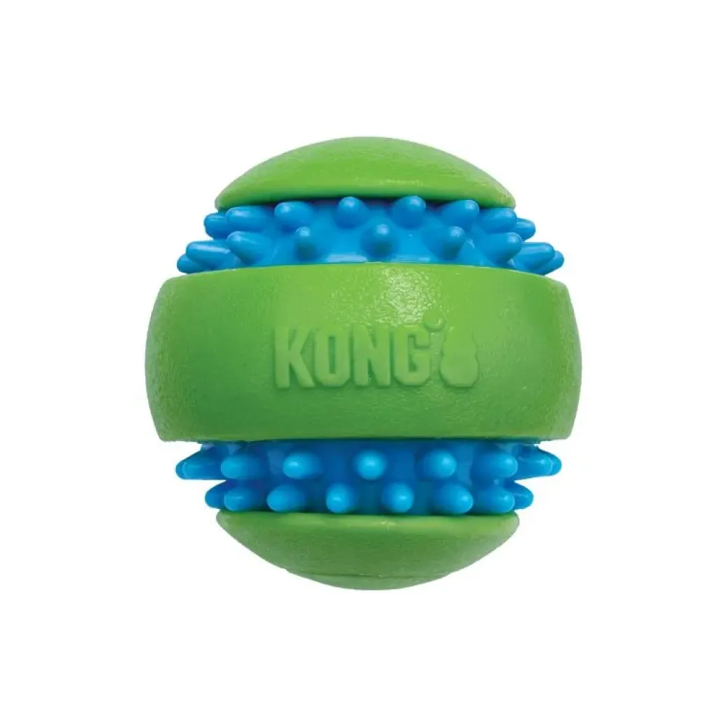KONG Hundelegetøj Squeezz Goomz Ball Grøn M 6 cm - pivebold med struktur